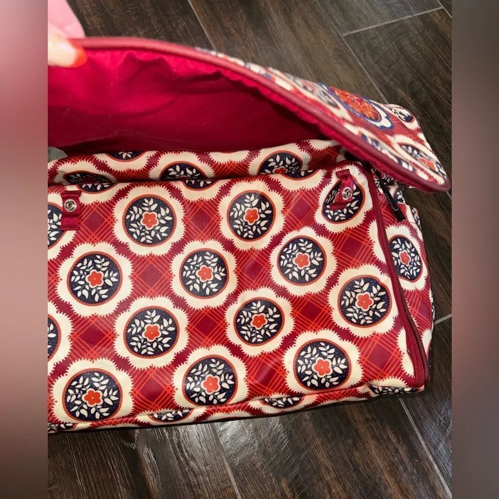 Petunia Pickle Bottom Boxy Backpack Diaper Bag - Vibrant Red Pattern